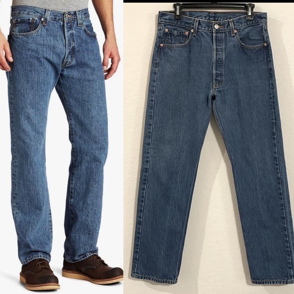 Levi’s Men’s 501 XX Jeans 34 X 34 Blue Cotton Classic Straight Leg Y2K 2007